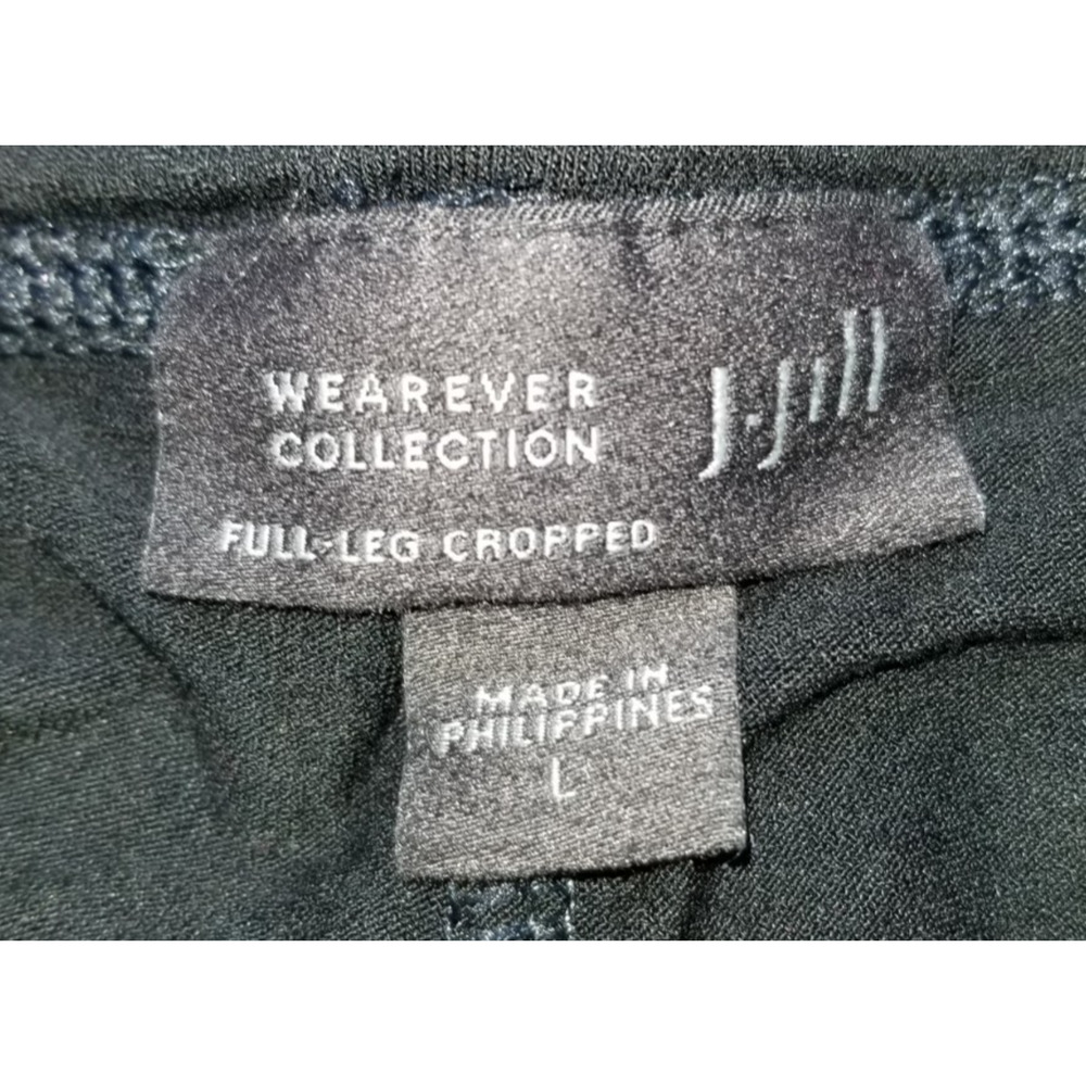 Womens Pants-J. JILL-WEAREVER-black knit 'Full Leg Cropped' capsule lagenlook-L - Picture 4 of 4